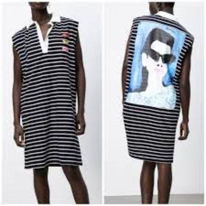 NWT ZARA dress striped embroidered Natacha Paschal collab PARIS Size M